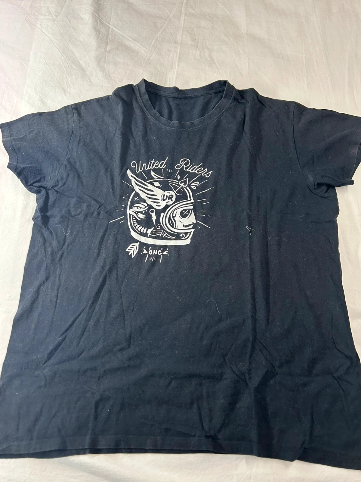 Zwart T-shirt met vintage United Riders print – photo 2